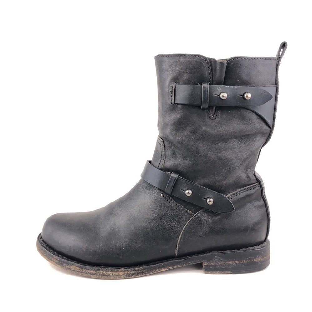 rag & bone Black Leather Moto Boots 8